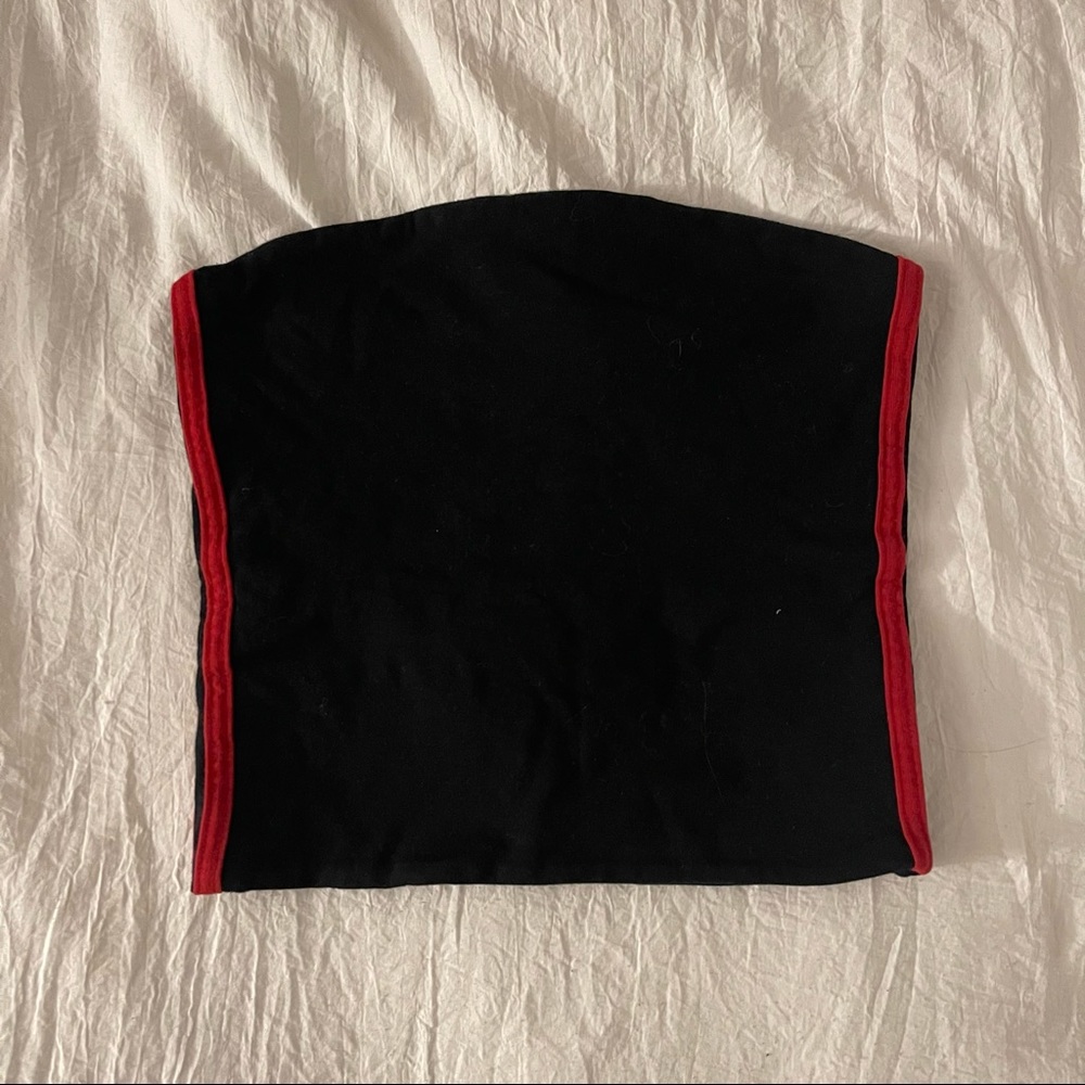 Brandy Melville black and red cropped tube top